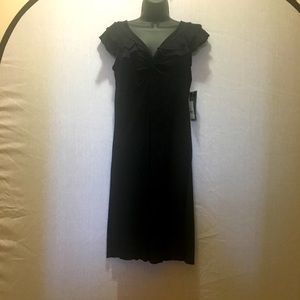 JTB twist front dress with short flutter sleeves